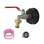 IBC tartályadapter S60X6 vas sárgaréz csaphoz 1/2" csereszelep 60mm durva menet 15mm kerti vízcsatlakozók lefolyó adapter