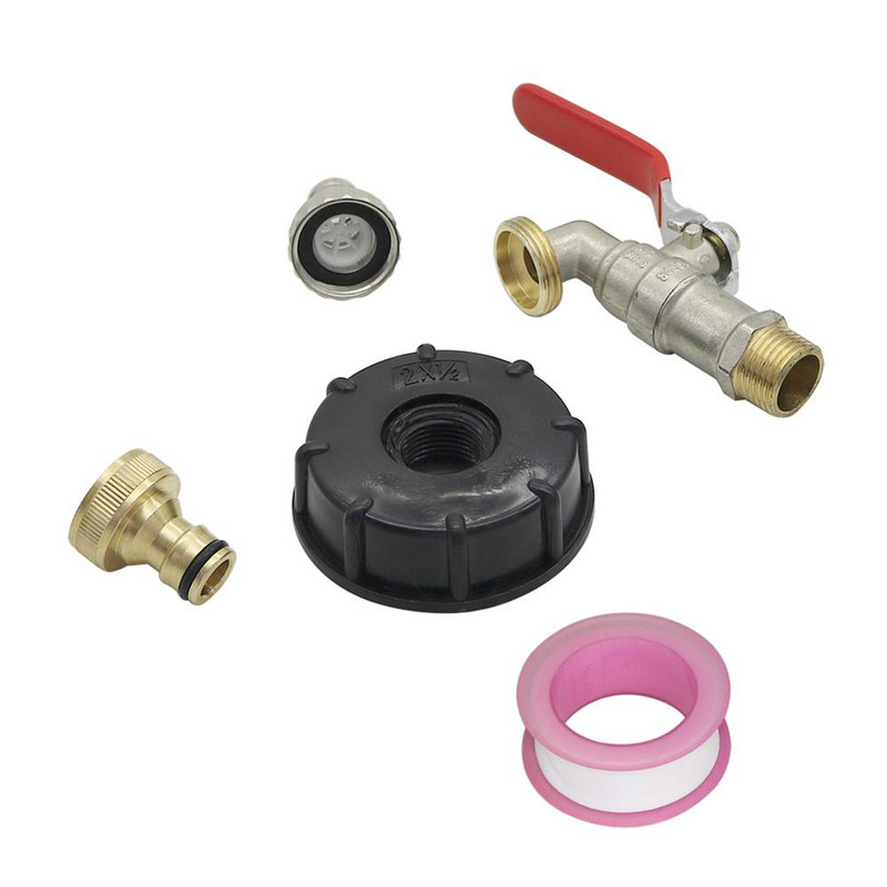 IBC tartályadapter S60X6 vas sárgaréz csaphoz 1/2" csereszelep 60mm durva menet 15mm kerti vízcsatlakozók lefolyó adapter