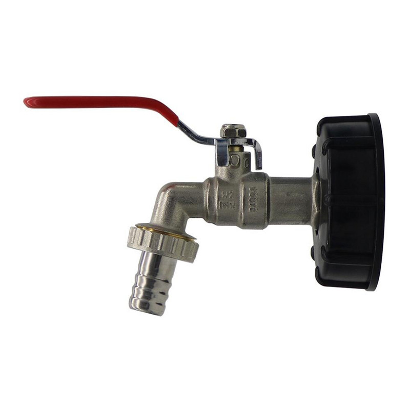 IBC tartályadapter S60X6 vas sárgaréz csaphoz 1/2" csereszelep 60mm durva menet 15mm kerti vízcsatlakozók lefolyó adapter