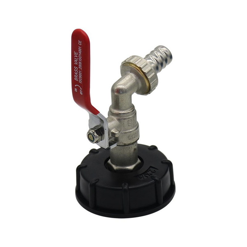 IBC tartályadapter S60X6 vas sárgaréz csaphoz 1/2" csereszelep 60mm durva menet 15mm kerti vízcsatlakozók lefolyó adapter