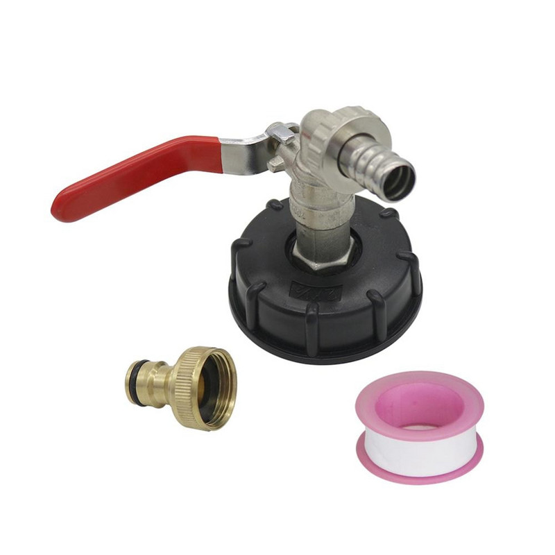 IBC tartályadapter S60X6 vas sárgaréz csaphoz 1/2" csereszelep 60mm durva menet 15mm kerti vízcsatlakozók lefolyó adapter