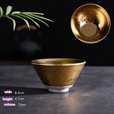 Home Master Cup Aranyozott Jian Zhan Aranyozott Személyes Tea Cup Aranyozott Egészségügyi Tea Cup Kerámia