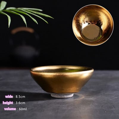 Home Master Cup Aranyozott Jian Zhan Aranyozott Személyes Tea Cup Aranyozott Egészségügyi Tea Cup Kerámia