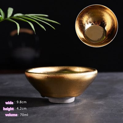 Home Master Cup Aranyozott Jian Zhan Aranyozott Személyes Tea Cup Aranyozott Egészségügyi Tea Cup Kerámia