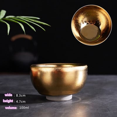 Home Master Cup Aranyozott Jian Zhan Aranyozott Személyes Tea Cup Aranyozott Egészségügyi Tea Cup Kerámia