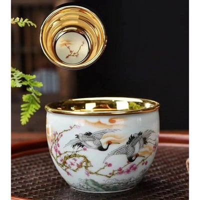 Home Master Cup Aranyozott Jian Zhan Aranyozott Személyes Tea Cup Aranyozott Egészségügyi Tea Cup Kerámia