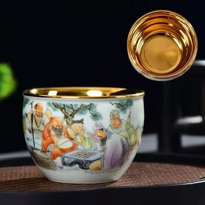 Home Master Cup Aranyozott Jian Zhan Aranyozott Személyes Tea Cup Aranyozott Egészségügyi Tea Cup Kerámia
