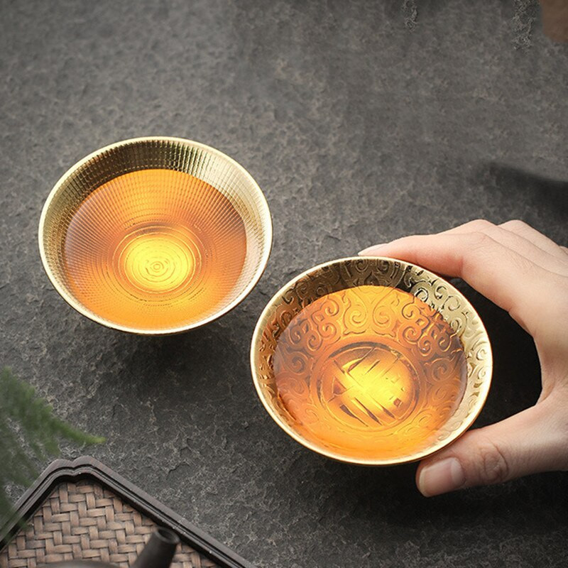 Home Master Cup Aranyozott Jian Zhan Aranyozott Személyes Tea Cup Aranyozott Egészségügyi Tea Cup Kerámia
