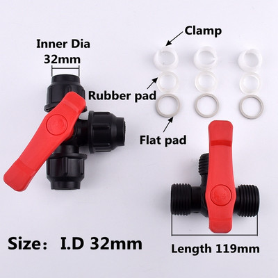 1 buc 20/25/32/40/50/63mm robinete cu bilă din PVC țeavă de apă din plastic Supapă rapidă tub PE 3 căi conectori rapidi accesorii pentru irigare