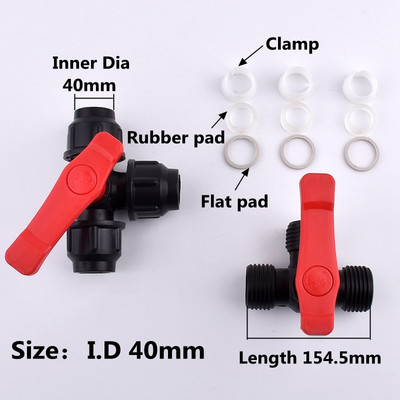 1 buc 20/25/32/40/50/63mm robinete cu bilă din PVC țeavă de apă din plastic Supapă rapidă tub PE 3 căi conectori rapidi accesorii pentru irigare