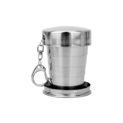 Hordozható rozsdamentes acél összecsukható csésze 75ml/150ml/250ml Kültéri utazáshoz összecsukható teleszkópos túra kemping