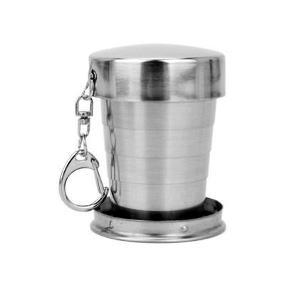 Hordozható rozsdamentes acél összecsukható csésze 75ml/150ml/250ml Kültéri utazáshoz összecsukható teleszkópos túra kemping