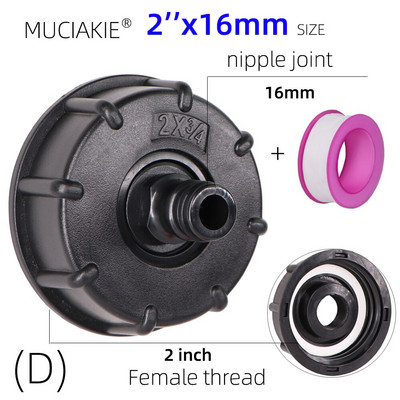 MUCIAKIE 1/2'' 3/4'' 1'' Adaptor pentru rezervor IBC cu filet femela Conectori pentru robinet de apă pentru grădină, cuplaj pentru irigare, fitinguri