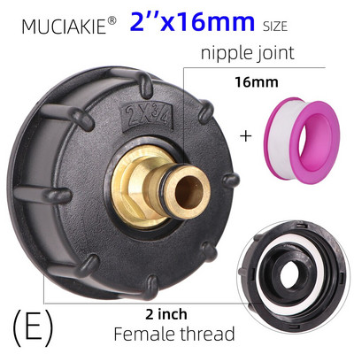 MUCIAKIE 1/2'' 3/4'' 1'' Adaptor pentru rezervor IBC cu filet femela Conectori pentru robinet de apă pentru grădină, cuplaj pentru irigare, fitinguri