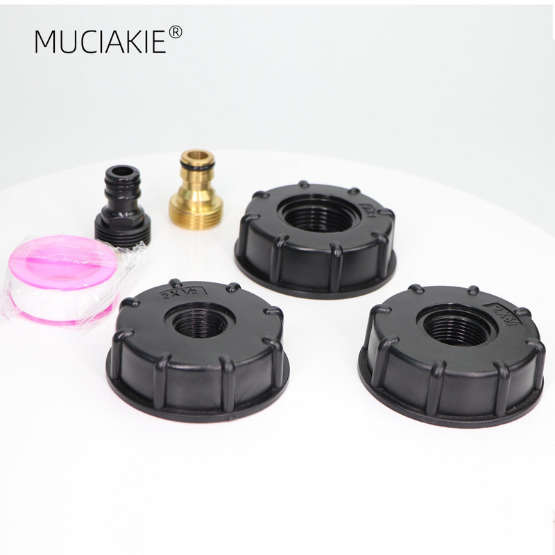 MUCIAKIE 1/2'' 3/4'' 1'' Adaptor pentru rezervor IBC cu filet femela Conectori pentru robinet de apă pentru grădină, cuplaj pentru irigare, fitinguri