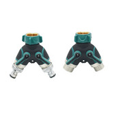 Metal 3/4" mamă la 3/4" tată 2 căi separator de apă de la robinet de grădină Y Supapă de irigare despărțitor de furtun de grădină udare 1 buc