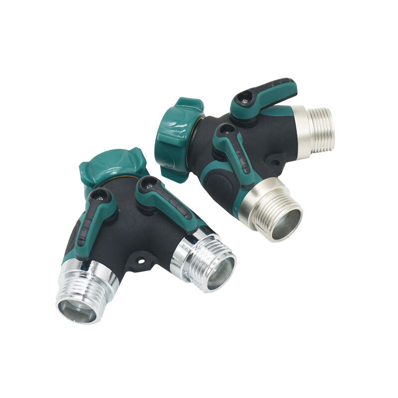 Metal 3/4" mamă la 3/4" tată 2 căi separator de apă de la robinet de grădină Y Supapă de irigare despărțitor de furtun de grădină udare 1 buc
