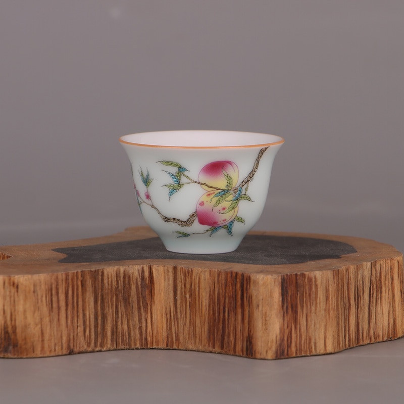 Qing-dinasztia Qianlong évjel madarak és virágok kupa antik porcelán lakberendezési teaszertartás edénygyűjtemény