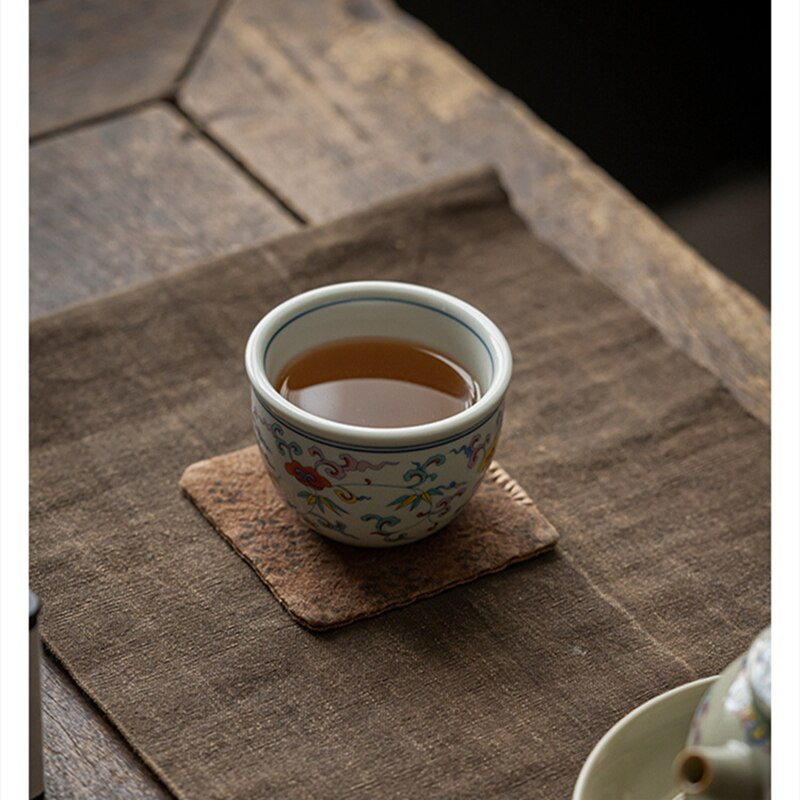 Kiniškos gėlės Arbatos puodelių rinkinys Statinėlė Vandens puodeliai Gražūs arbatos indai Vintage Vine Puodeliai arbatos ceremonijai Arbatos puodelis Arbatos serviravimo statinė