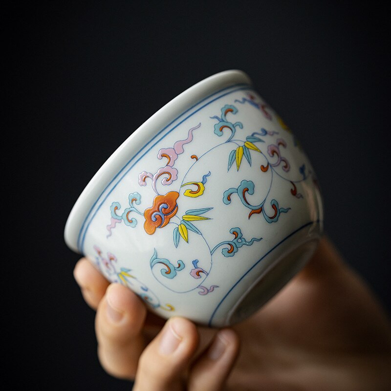 Kiniškos gėlės Arbatos puodelių rinkinys Statinėlė Vandens puodeliai Gražūs arbatos indai Vintage Vine Puodeliai arbatos ceremonijai Arbatos puodelis Arbatos serviravimo statinė