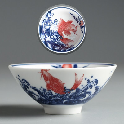 Új termék Qinghua porcelán tea Zhan Scaling Retro Kungfu teáscsésze Kerámia csésze Többszínű mester teáscsésze személyes egypohár