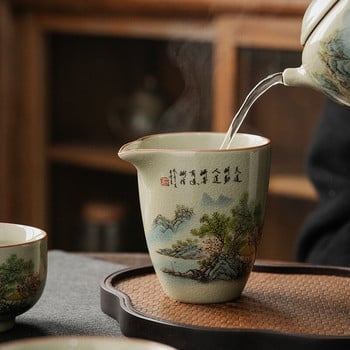 Κεραμικό Εγκαίνια Τοπίο Έκθεσης Κεραμικής Κινεζικό Κουνγκ Φου Τσάι Vintage Zen Τσάι Θάλασσα Φλυτζάνι τσαγιού Κίτρινο σκεύος τελετής τσαγιού