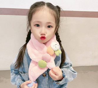 Naujo modelio pliušinis aplikacinis šalikas berniukui ir mergaitei