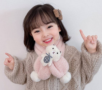 Naujo modelio pliušinis aplikacinis šalikas berniukui ir mergaitei