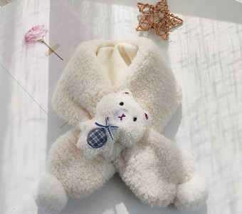 Naujo modelio pliušinis aplikacinis šalikas berniukui ir mergaitei