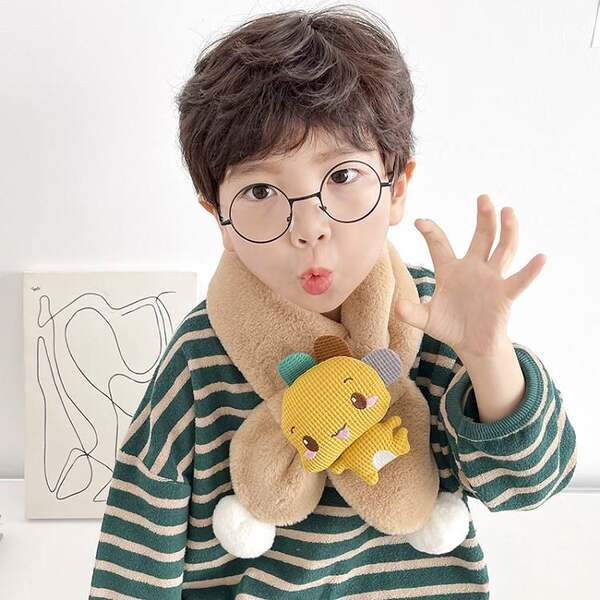 Naujo modelio pliušinis aplikacinis šalikas berniukui ir mergaitei