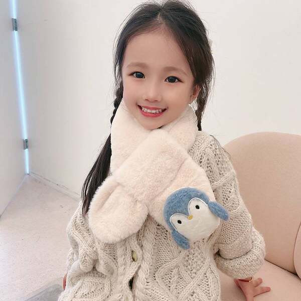 Naujo modelio pliušinis aplikacinis šalikas berniukui ir mergaitei