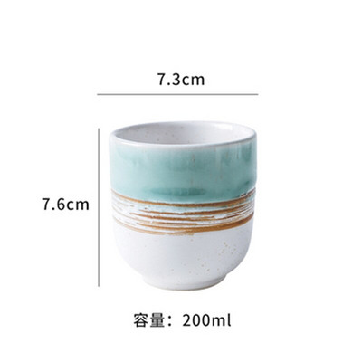 200 ml-es teáscsészék Kerámia Bögrék Sör Tea Bögre Whiskey Üveg Italtartó csésze Kerámia Latte Speciális Kávé Japán Tea Ceremónia