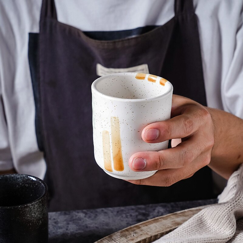 200 ml-es teáscsészék Kerámia Bögrék Sör Tea Bögre Whiskey Üveg Italtartó csésze Kerámia Latte Speciális Kávé Japán Tea Ceremónia