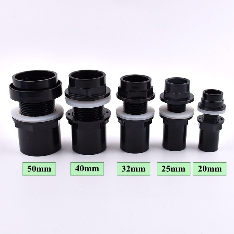 ID 20~50mm crna PVC cijev za akvarij zadebljana konektor za rezervoar za ribu rezervoar za vodu ulaz izlaz izlaz odvod UPVC cijev adapter fitinzi