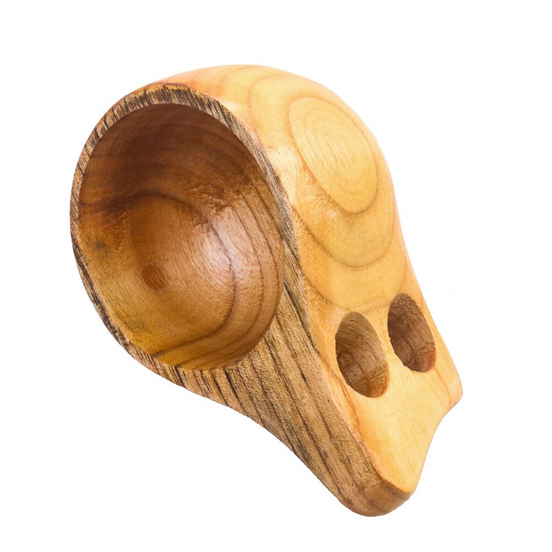 Suomijos taurė KUKSA medžio masyvo vandens puodelis mielas guminis medinis arbatos pieno kavos puodelis su rankena dviguba skylė virtuvės reikmenys