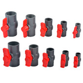 1 vnt 1/2"~1,5 colio sriegio ir lizdo tipo pilkas PVC rutulinis vožtuvas su jungikliu sodo drėkinimo detalėmis