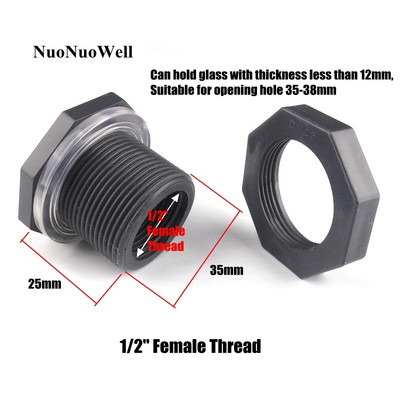 1 vnt 1/2"-1" 20-32 mm PVC vandens rezervuaro jungtys Akvariumo žuvų rezervuaro adapteris Vandens nutekėjimo įsiurbimo jungtis UPVC vamzdžio išleidimo jungtis