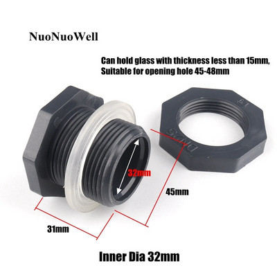 1 vnt 1/2"-1" 20-32 mm PVC vandens rezervuaro jungtys Akvariumo žuvų rezervuaro adapteris Vandens nutekėjimo įsiurbimo jungtis UPVC vamzdžio išleidimo jungtis