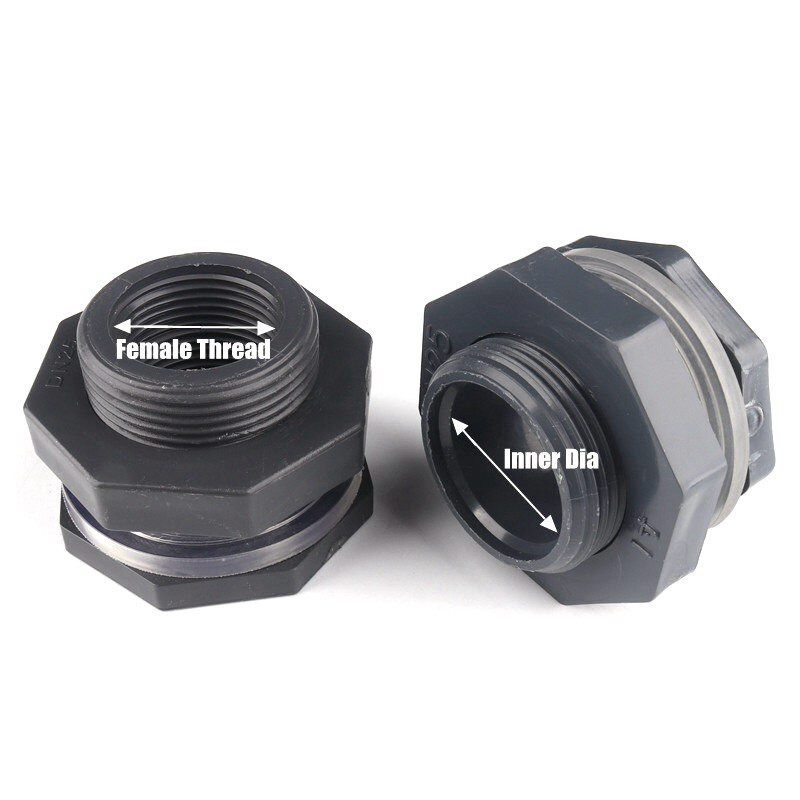 1 vnt 1/2"-1" 20-32 mm PVC vandens rezervuaro jungtys Akvariumo žuvų rezervuaro adapteris Vandens nutekėjimo įsiurbimo jungtis UPVC vamzdžio išleidimo jungtis