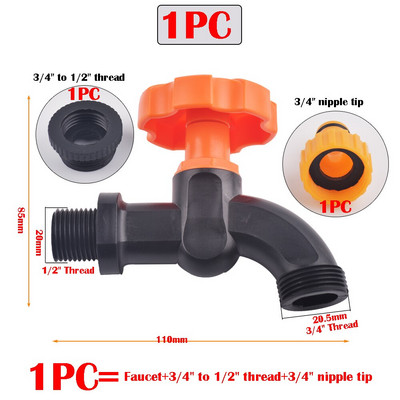 S60x6 rozsdamentes acél menetes víztartály csereszelep IBC víztartály adapter 1/2" 3/4" 1" kerti tömlő leeresztő csatlakozó