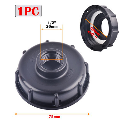 S60x6 rozsdamentes acél menetes víztartály csereszelep IBC víztartály adapter 1/2" 3/4" 1" kerti tömlő leeresztő csatlakozó