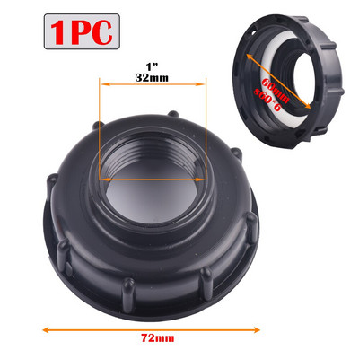 S60x6 rozsdamentes acél menetes víztartály csereszelep IBC víztartály adapter 1/2" 3/4" 1" kerti tömlő leeresztő csatlakozó