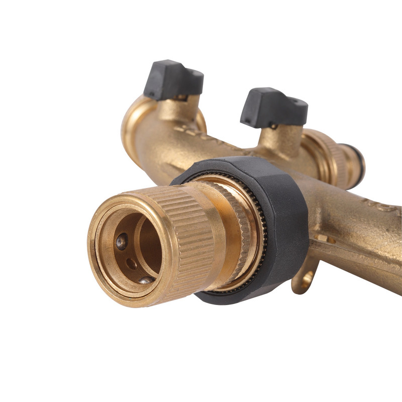 Alamă 3/4" Filet 4 căi Împărțitor de apă de la robinet de grădină Țeavă de apă Despărțitor de 4 căi Femeie 3/4" Supapă de irigare pentru grădină Conector rapid