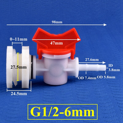 1-30 készlet/tétel G1/2 - 4-20 mm-es ABS víztartály csatlakozó POM szelepkészlet akváriumi tartály csatlakozó kerti öntözővíz medence tömlőcsatlakozó