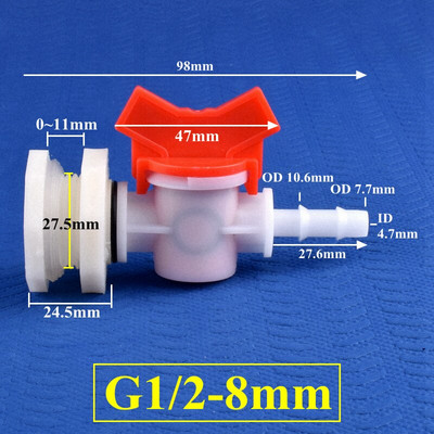 1-30 készlet/tétel G1/2 - 4-20 mm-es ABS víztartály csatlakozó POM szelepkészlet akváriumi tartály csatlakozó kerti öntözővíz medence tömlőcsatlakozó