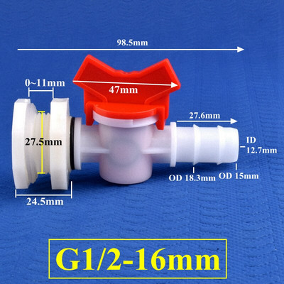 1-30 készlet/tétel G1/2 - 4-20 mm-es ABS víztartály csatlakozó POM szelepkészlet akváriumi tartály csatlakozó kerti öntözővíz medence tömlőcsatlakozó