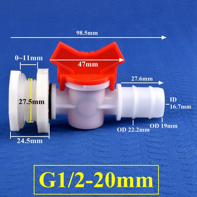 1-30 készlet/tétel G1/2 - 4-20 mm-es ABS víztartály csatlakozó POM szelepkészlet akváriumi tartály csatlakozó kerti öntözővíz medence tömlőcsatlakozó