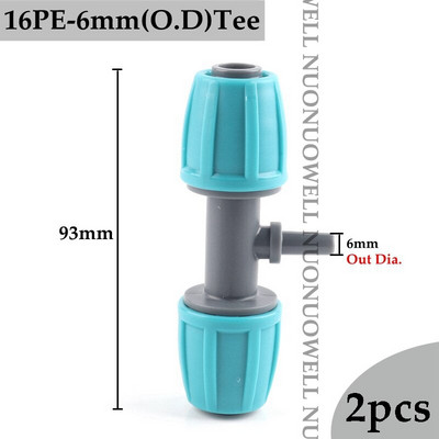 2 komada novih 16 mm LDPE cijevi Priključci za vrtnu vodu Priključci za crijeva Sigurnosne matice Spojevi Mikro sustava za navodnjavanje Kompleti Cijevni priključci