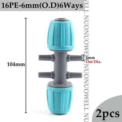 2 komada novih 16 mm LDPE cijevi Priključci za vrtnu vodu Priključci za crijeva Sigurnosne matice Spojevi Mikro sustava za navodnjavanje Kompleti Cijevni priključci