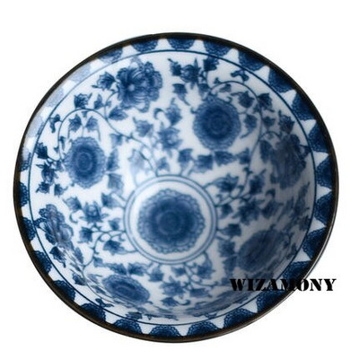 WIZAMONY Drinkware Kínai Kung Fu teáskészlet Teáscsészék Kézzel festett kék-fehér kerámia porcelán puer Oolong teához